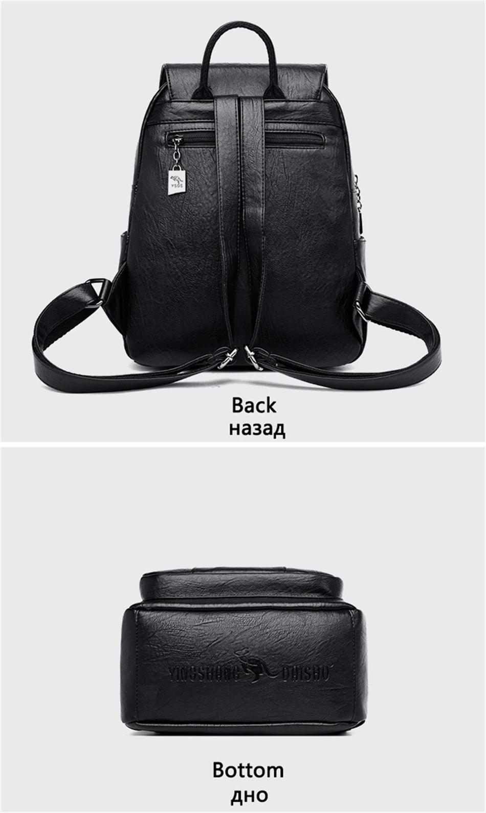 Women's Backpack 2022 - High-Quality Soft Leather, Large Capacity, Leisure Travel & School Bag for Teenage Girls - Black Mochila