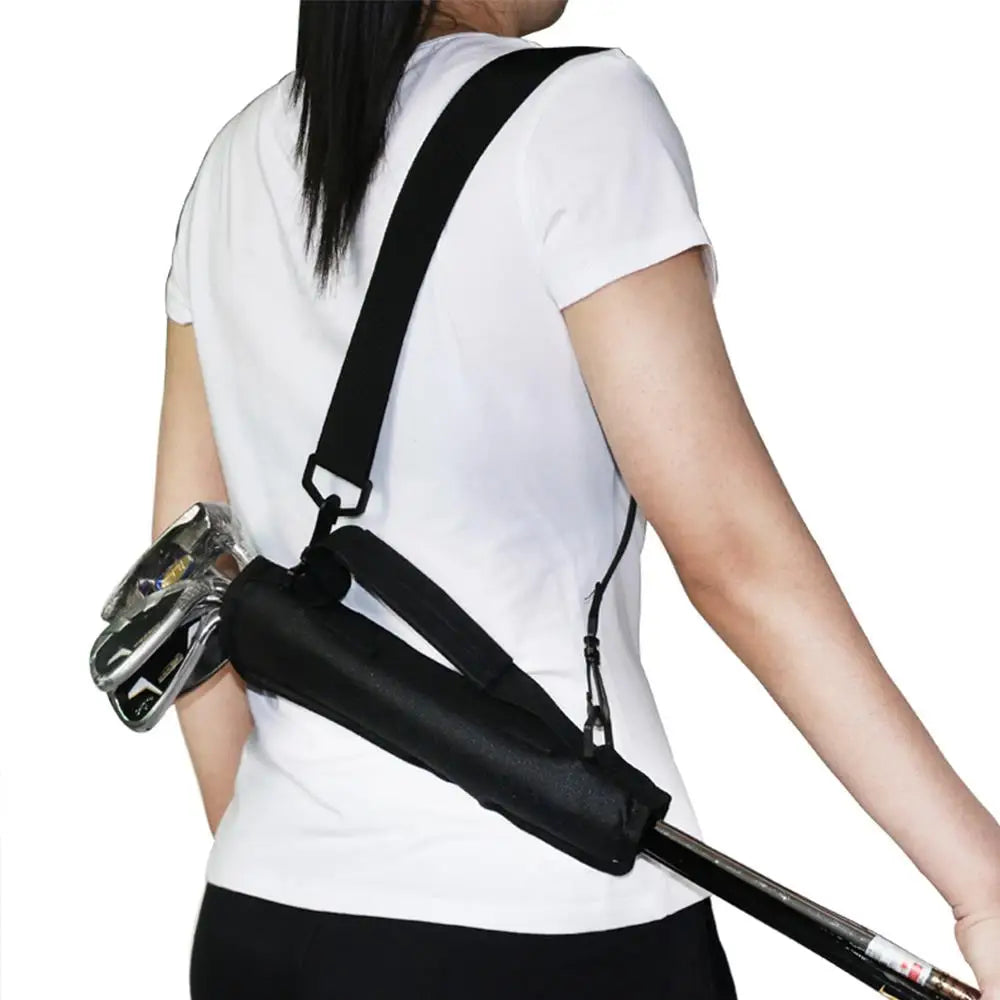 Mini Portable Nylon Golf Club Bag – Simple Golf Gun Carrier with Adjustable Shoulder Straps, Travel & Training Case