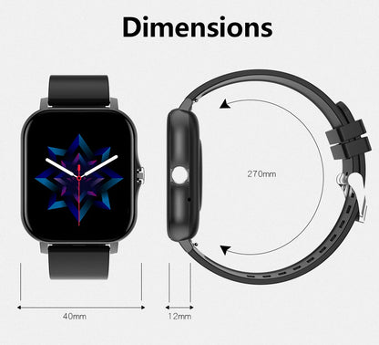 Smartwatch with Full Touch Screen — Call, Message Reminder, Music Control & Multi-Function Fitness Tracker, Compatible with iPhone & Android