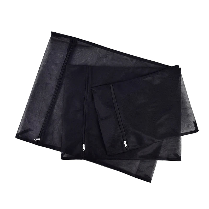 Black Nylon Mesh Laundry Bag – Zippered Washing Bag for Clothes, Bras & Delicates, Washing Machine Safe