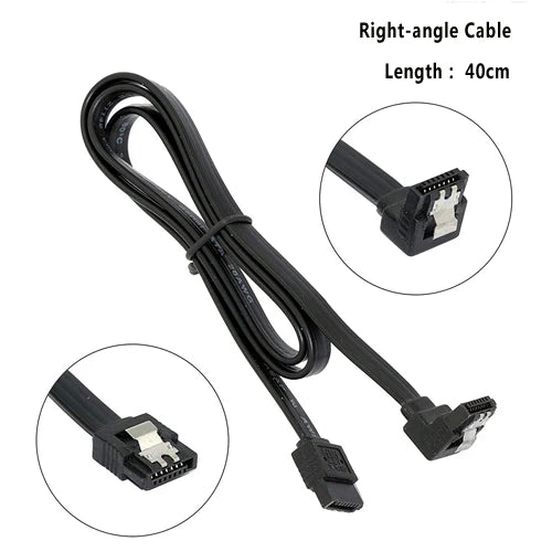 SATA 3.0 Hard Drive & SSD Cable - 90-Degree SATA Data Adapter for Asus, MSI & Gigabyte Motherboards