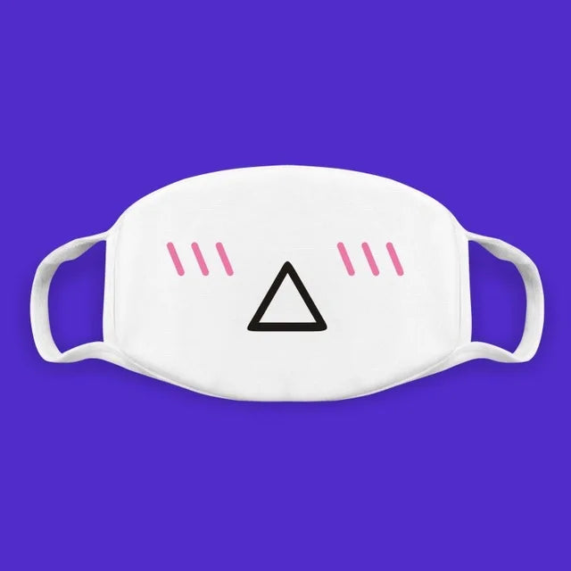 Kawaii Anime Expression Cotton Face Mask – Breathable Smile Mouth Muffle for Unisex Korean Style