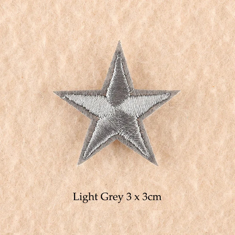 Stars Embroidered Iron-On Patches – Gold, Silver & Colorful Appliqué Stickers for Clothing, Jackets, Bags & DIY Craft Decoration