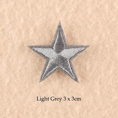 Stars Embroidered Iron-On Patches – Gold, Silver & Colorful Appliqué Stickers for Clothing, Jackets, Bags & DIY Craft Decoration
