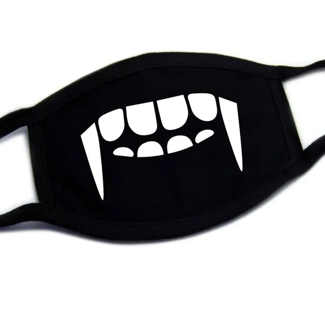 Kawaii Anime Expression Cotton Face Mask – Breathable Smile Mouth Muffle for Unisex Korean Style