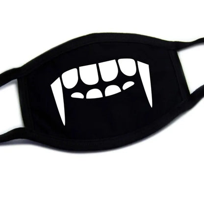 Kawaii Anime Expression Cotton Face Mask – Breathable Smile Mouth Muffle for Unisex Korean Style