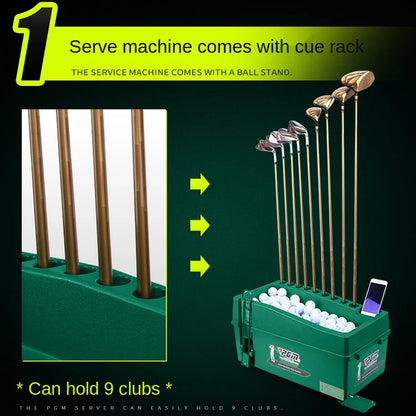 PGM Semi-Automatic Golf Ball Machine – ABS Automatic Ball Dispenser, Golf Clubs Holder, Training Service Equipment