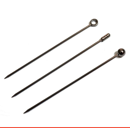 10PCS Stainless Steel Cocktail Picks - Fruit Sticks & Drink Stirring Sticks in Circle, Ball, and Hat Shapes
