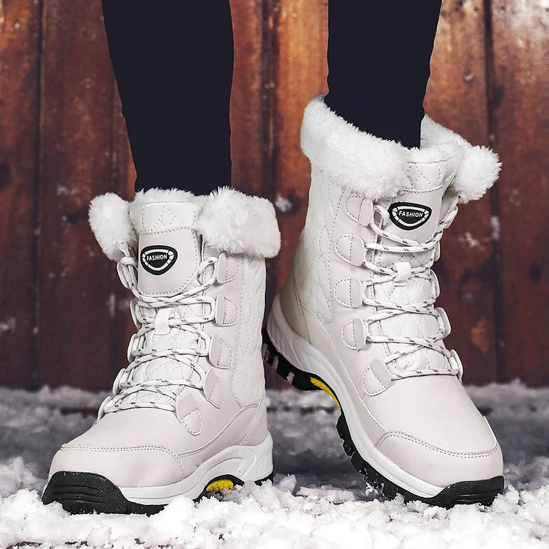 Moipheng Women’s Classic Snow Boots – Winter Warm Handmade Platform Ankle Boots, Size 42