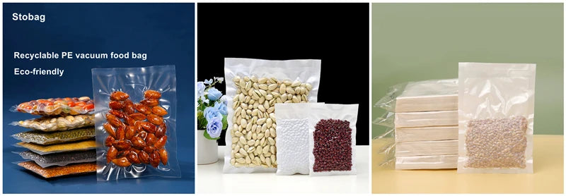 StoBag 10PCS Large Transparent Zipper Bags — Thick Waterproof Storage Pouches for Clothes & Food Packaging
