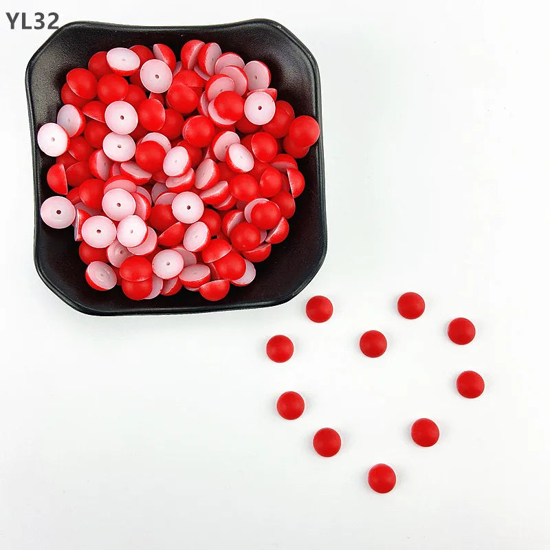 ABS Flat Half Round Beads - 6mm & 10mm Matte Plastic Beads for Clothing Accessories