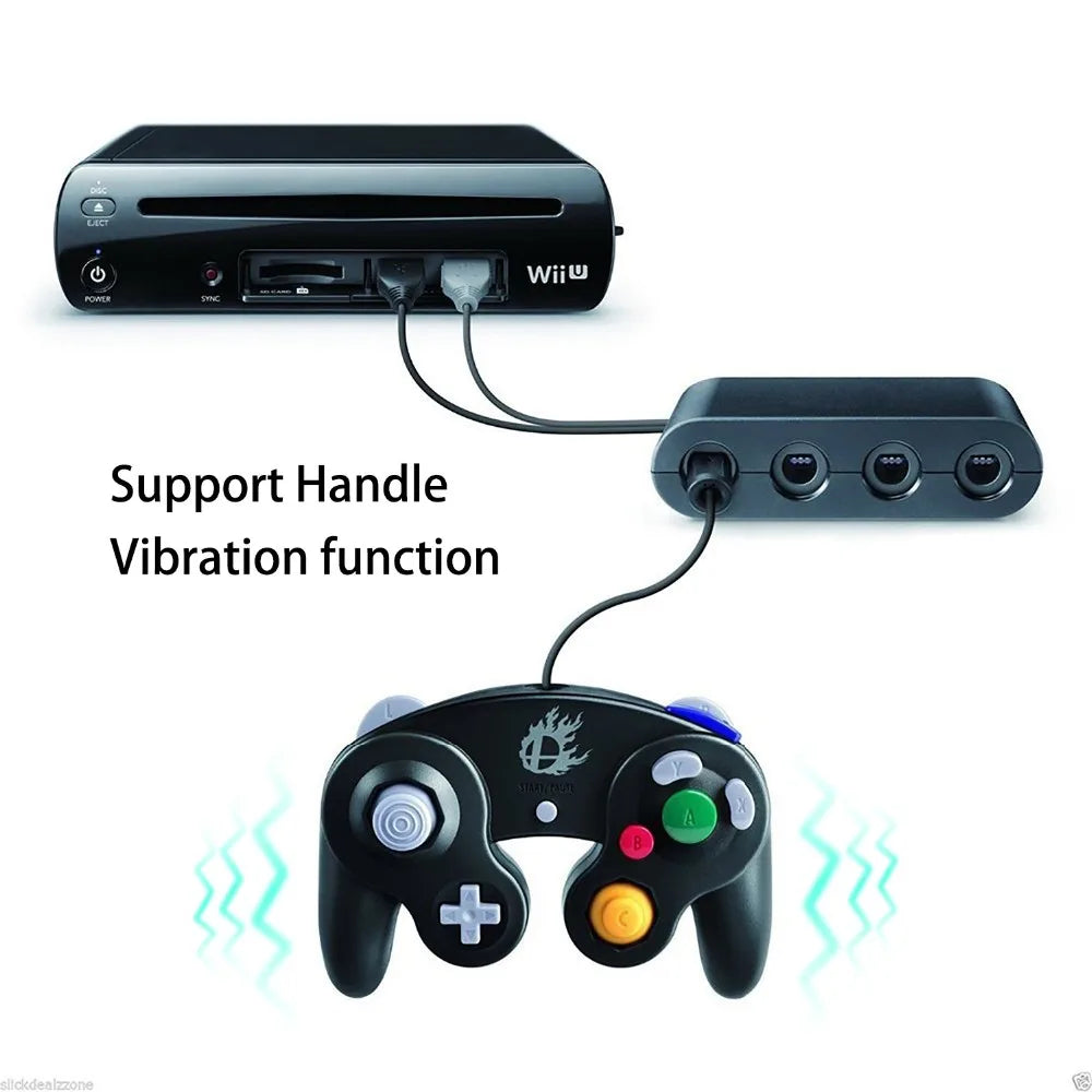 4-Port GameCube Controller Adapter – USB Converter for Nintendo Switch, Wii U, PC, and NGC – Star Fighting Game Support