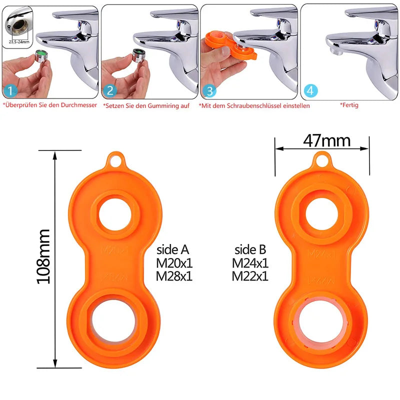 Faucet Bubbler Wrench - Universal Water Outlet Aerator Tool for Nozzle Filter Repair - Replacement Disassembly Spanner
