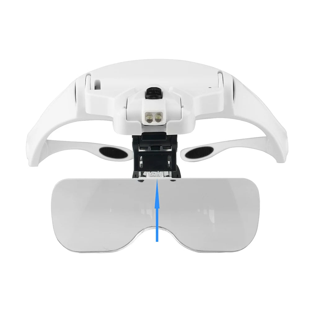 Adjustable Illuminated Magnifying Glass – 1.0X–3.5X Loupe with 2 Lights for Reading & Detail Work