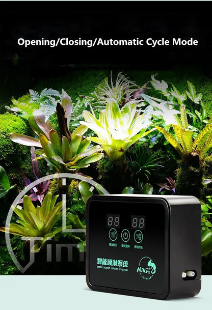 Intelligent Spray System for Reptiles – Mist Rainforest Tank Kit with Electronic Timer, Fogger & Humidifier for Terrariums