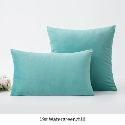Inyahome Soft Velvet Cushion Cover - Pink Grey Beige Green Decorative Pillowcase For Bedroom Sofa 30x50cm 45x45cm