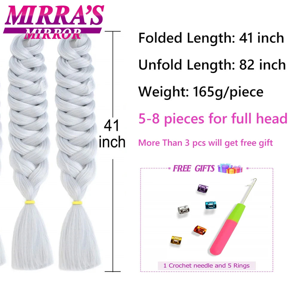 41" Jumbo Braiding Hair Extensions – Purple, Pink & Blue Ombre Synthetic Hair for Box Braids, Wholesale Support