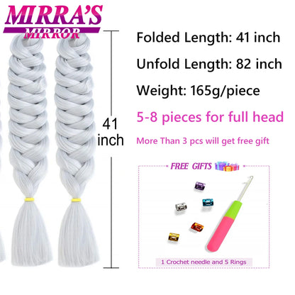41" Jumbo Braiding Hair Extensions – Purple, Pink & Blue Ombre Synthetic Hair for Box Braids, Wholesale Support