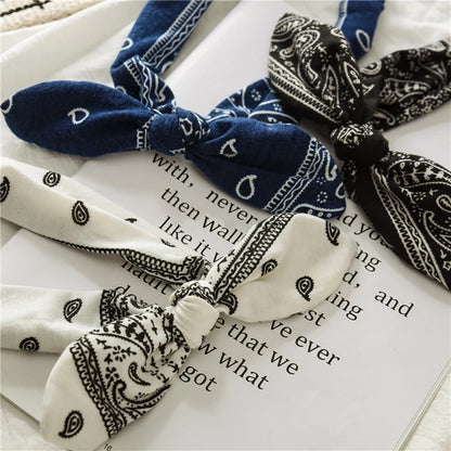Vintage Boho Suede Headbands for Women – Soft Solid Print Cross Knot Elastic Hairbands & Bandanas for Girls