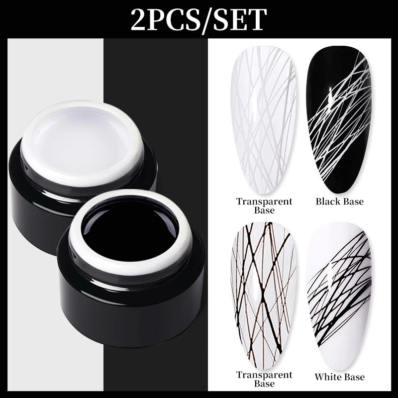 BORN PRETTY Spider Wire Gel Nail Polish 5ml - Flower Drawing & Creative Point-to-Line Nail Art Gel Varnish