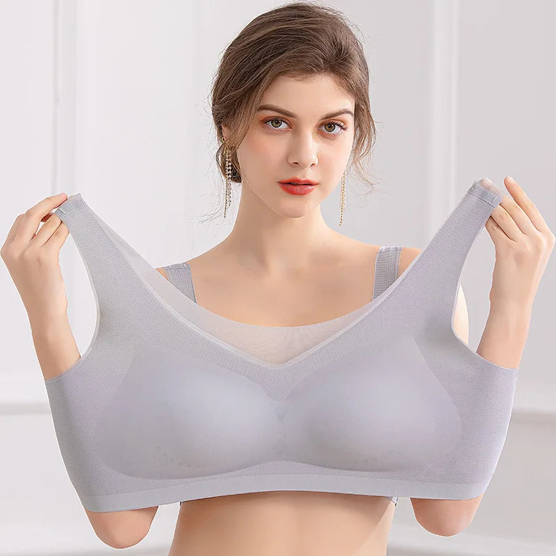 Plus Size 7XL Seamless Wireless Bra for Women – Breathable Push Up Padded Bralette Sexy Comfort Underwear Brassiere Top Support