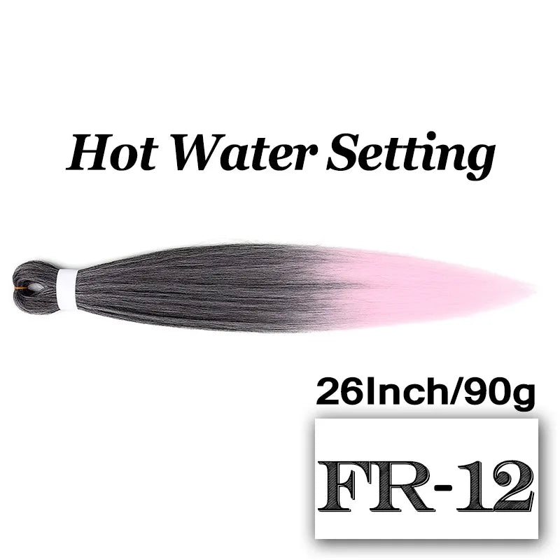 26-Inch Pre-Stretched Braiding Hair Extensions – Synthetic Afro Crochet Braids for DIY, Jumbo Braid in Purple, Pink, Peach & Red