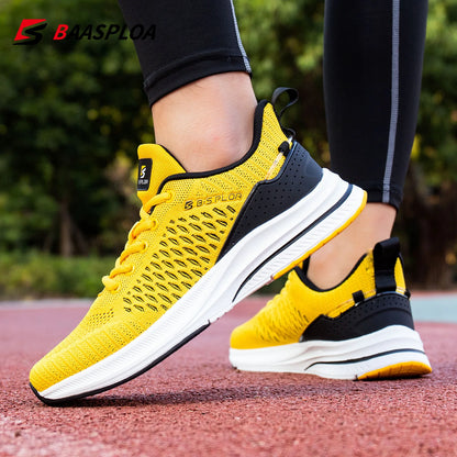 Baasploa Men’s Sport Shoes – Breathable Mesh Running & Casual Sneakers, Non-Slip Comfortable Outdoor Walking Shoes