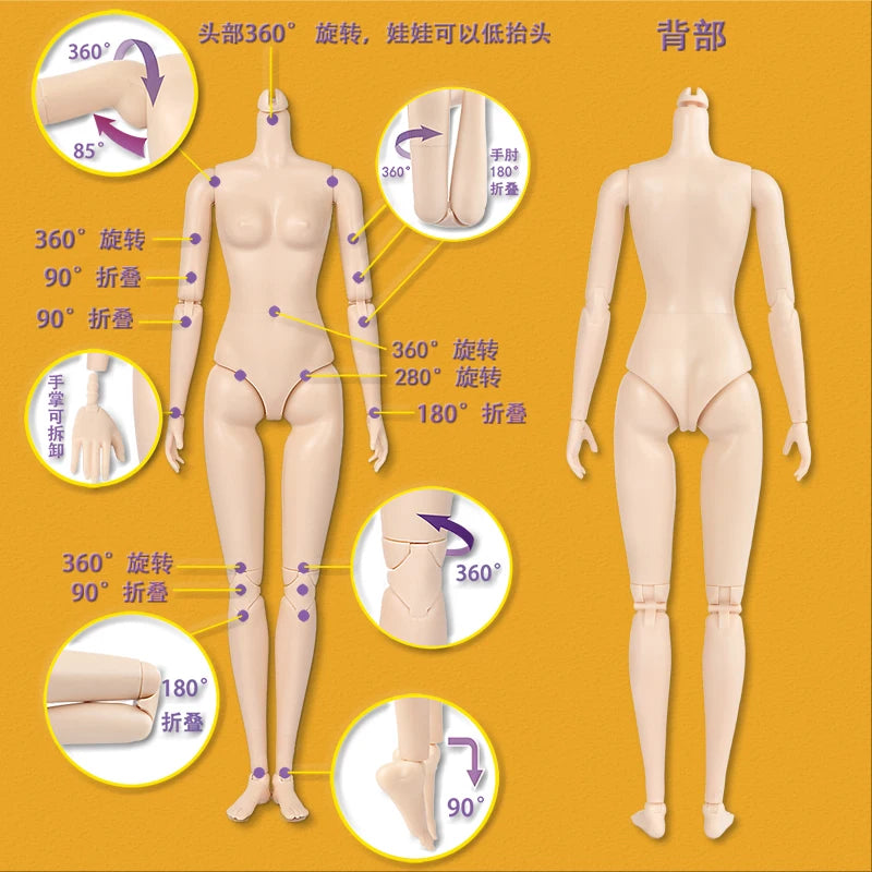 28cm Beautiful Princess BJD Doll for Girls — Moveable Body Chinese Baby Doll with Clothes & Accessories