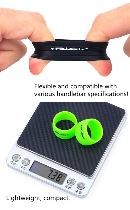 2pcs RISK Bicycle Handlebar Strap Tape – Silicone Anti-Slip Rubber Rings for Bike Grip Fixing