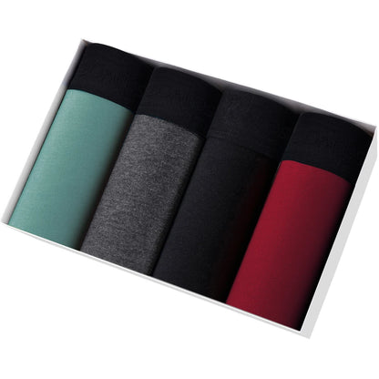 4pcs Men Cotton Boxer Shorts - Soft Comfortable Male Underwear Briefs Couple Boxers Set