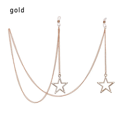 Women Pearl Star Eyeglass Chain - Fashion Beaded Sunglasses Holder Neck Strap For Reading Glasses