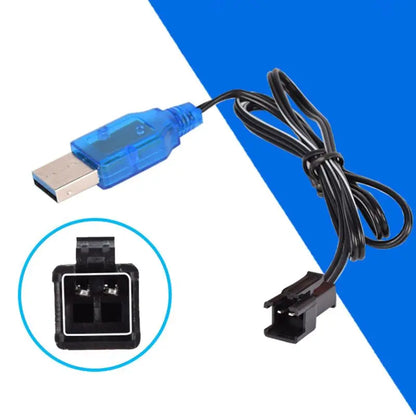3.7V 400mA Battery USB Charger - NiMH/NiCd Battery Pack Charging Cable with SM 2P Plug for Electric Toys