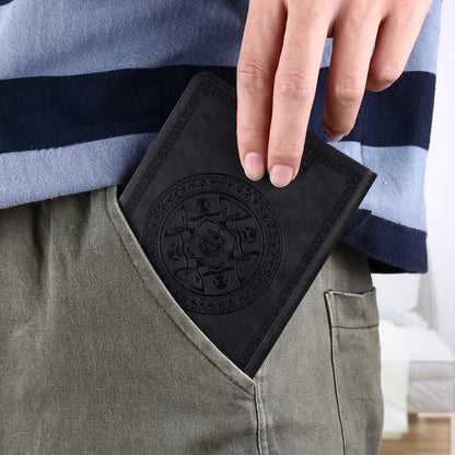 A6 Retro-Style Pocket Mini Notebook - Stamped PU Leather Writing Book for Portability in Office Bookkeeping