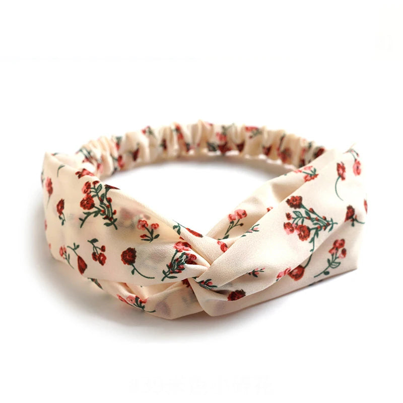 Bohemian Print Headbands for Women & Girls – Vintage Cross Turban Bandana Hair Accessories for Summer