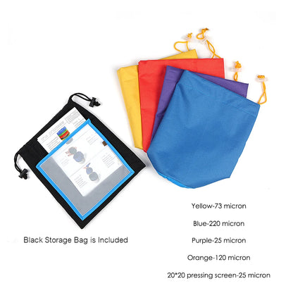 4pcs Herbal Ice Essence Extractor Kit - Gallon Mesh Bag Bubble Bag Set with Drawstring Extraction Bags and Pressing Screen