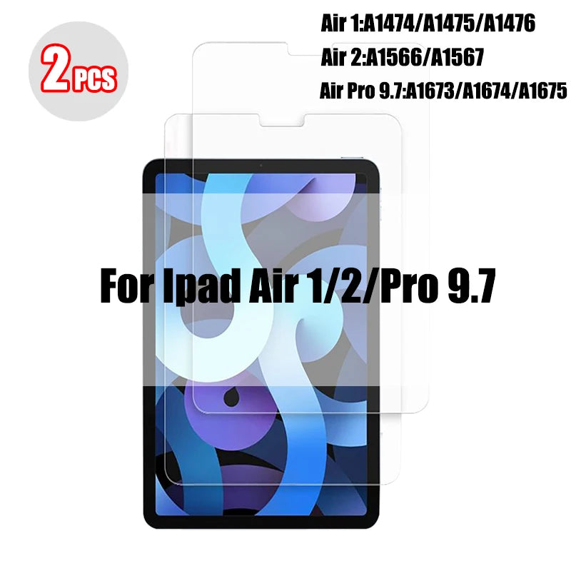 2PCS Tempered Glass Screen Protector for iPad Pro 11/12.9, Air 4/3/2, Mini 6/5/4/3 (2021/2024 Models)
