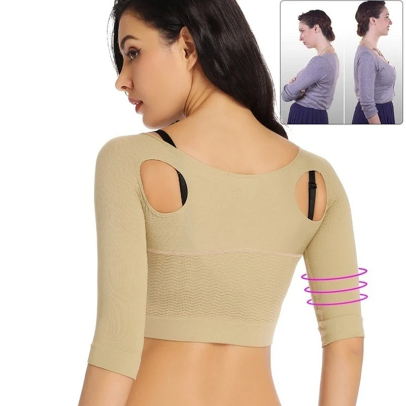 Upper Arm Shaper for Women – Shoulder Slimmer Compression Sleeves & Posture Corrector Body Shapewear Top