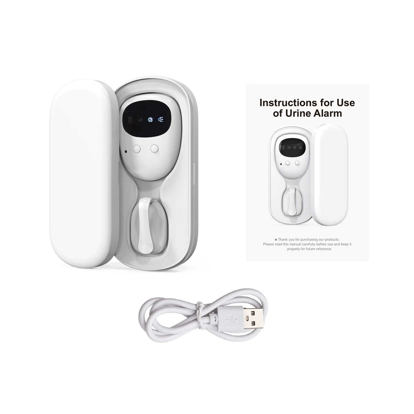 Wireless Bedwetting Alarm with Receiver - Pee Alarm for Kids, Potty Training & Elder Care (10-20M Range, Vibration Reminder)