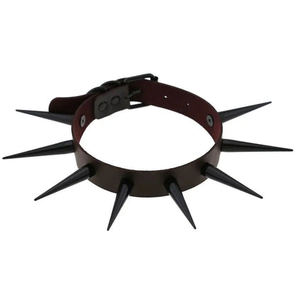 Big Long Spiked Choker Collar – Cool Punk Necklace for Women & Men, Metal Rave Festival Goth Jewelry