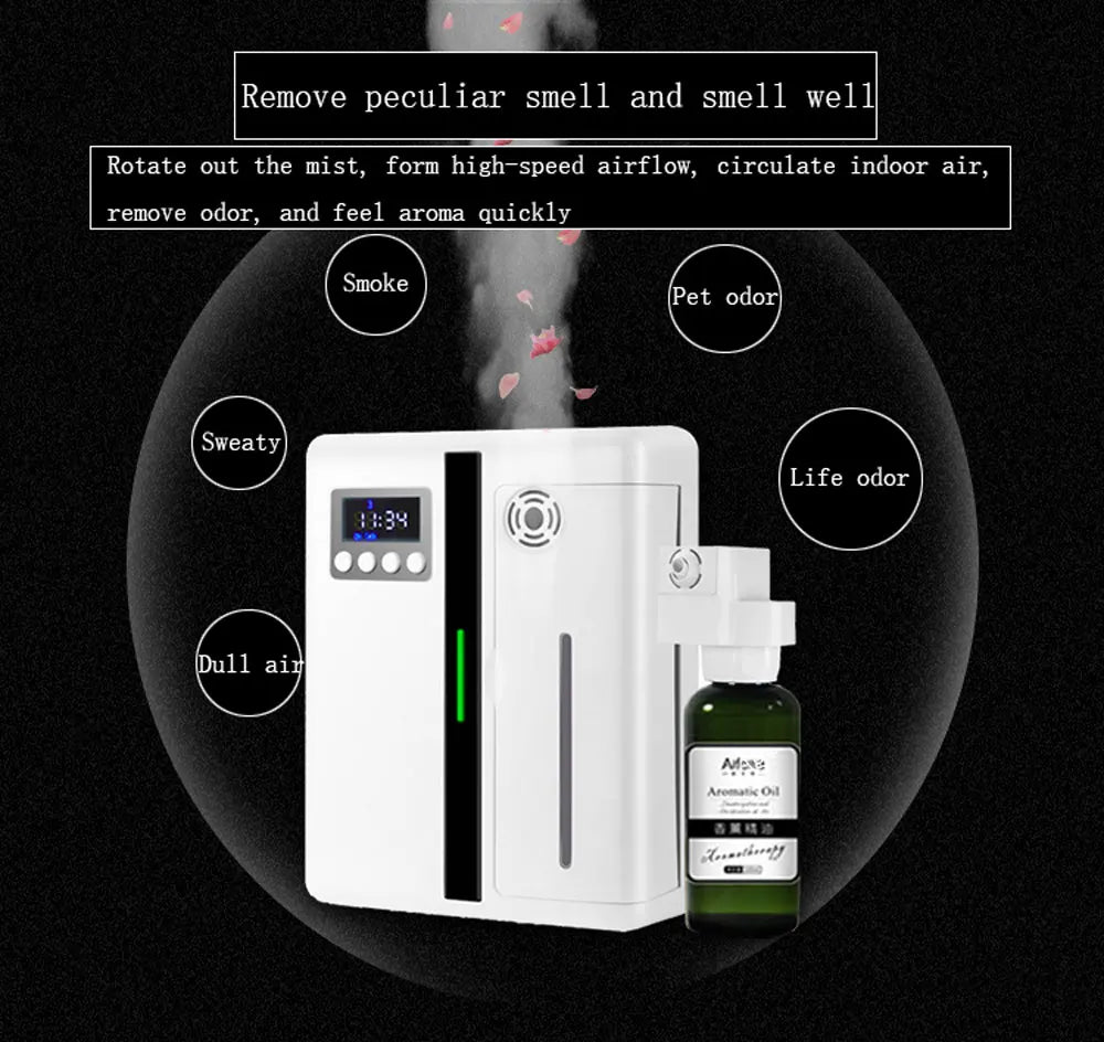 160ML Wall-Mounted Aroma Diffuser - Scent Machine with Fan for Hotel Lobby & Large Area Fragrance