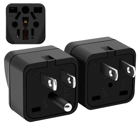 Universal AC Power Adapter – German, Russia, AU, UK, KR, EU to US Type B 10A Travel Converter for USA & Japan