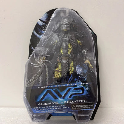 Celtic Predator Masked Action Figure — Movable Alien Toy Collectible Model for Kids and Fans