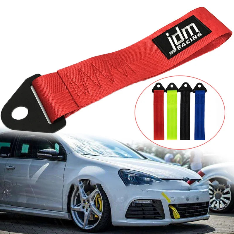 High-Strength Nylon Car Tow Strap - Universal JDM Racing Front & Rear Bumper Towing Accessory