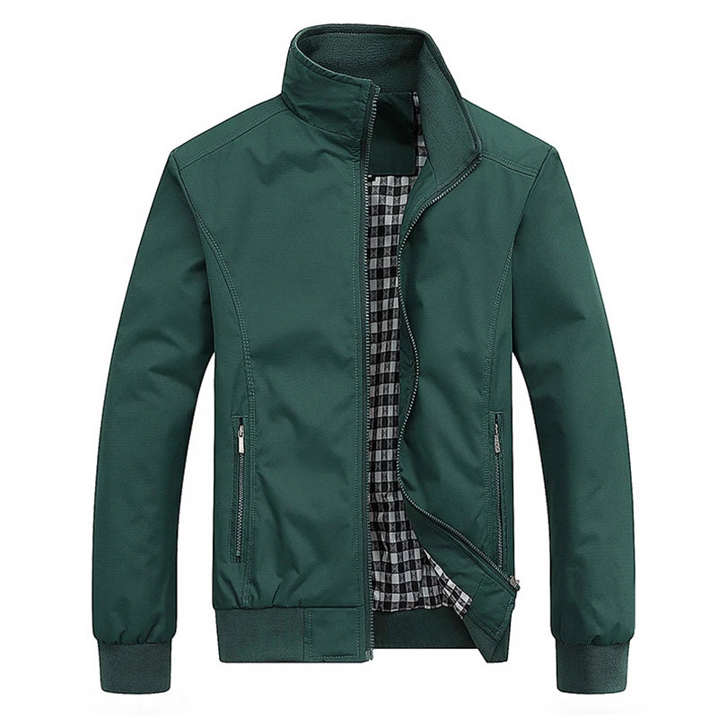 2025 Spring Autumn Men's Bomber Jacket – Casual Solid Slim Fit, Baseball Style, M-6XL & 8XL Sizes