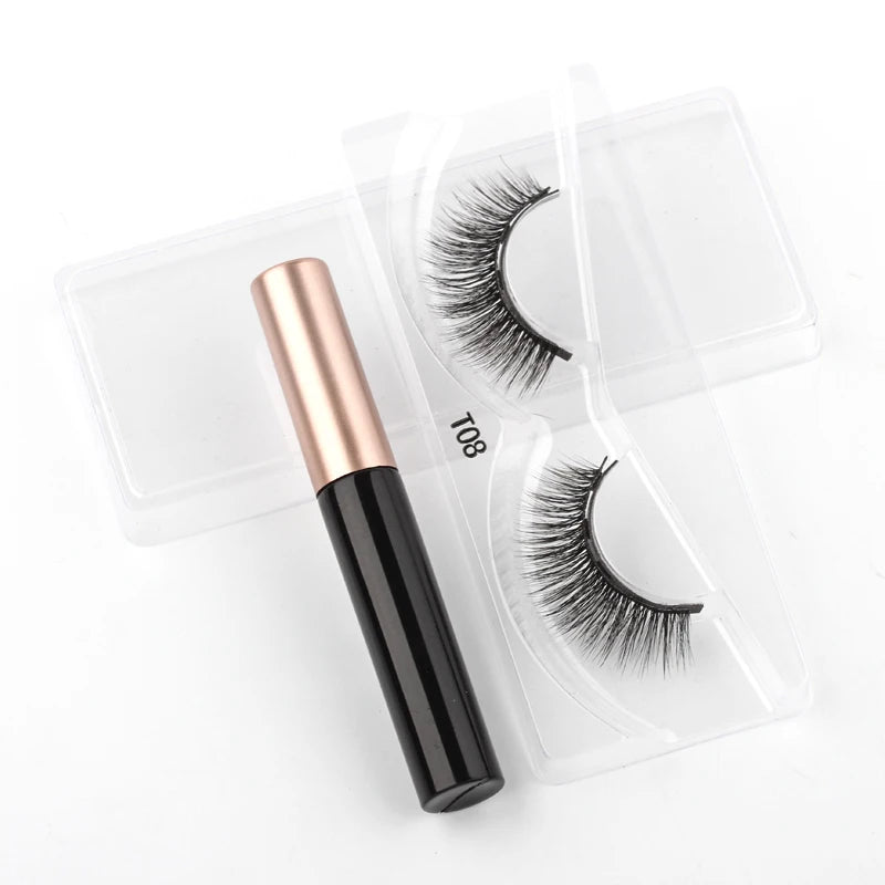 3D Magnetic Mink Eyelashes with Magnetic Eyeliner – Short False Lashes, Handmade, Long-Lasting Eye Makeup Tool