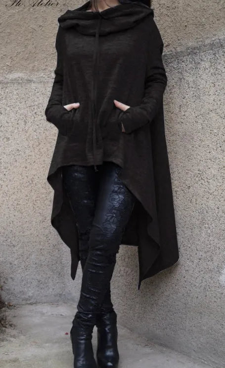 Fashion Trends European-Style Long Hoodie – New Solid Color Casual Pullover