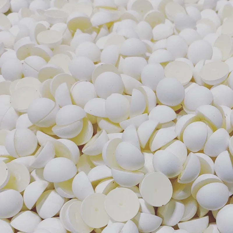 ABS Flat Half Round Beads - 6mm & 10mm Matte Plastic Beads for Clothing Accessories