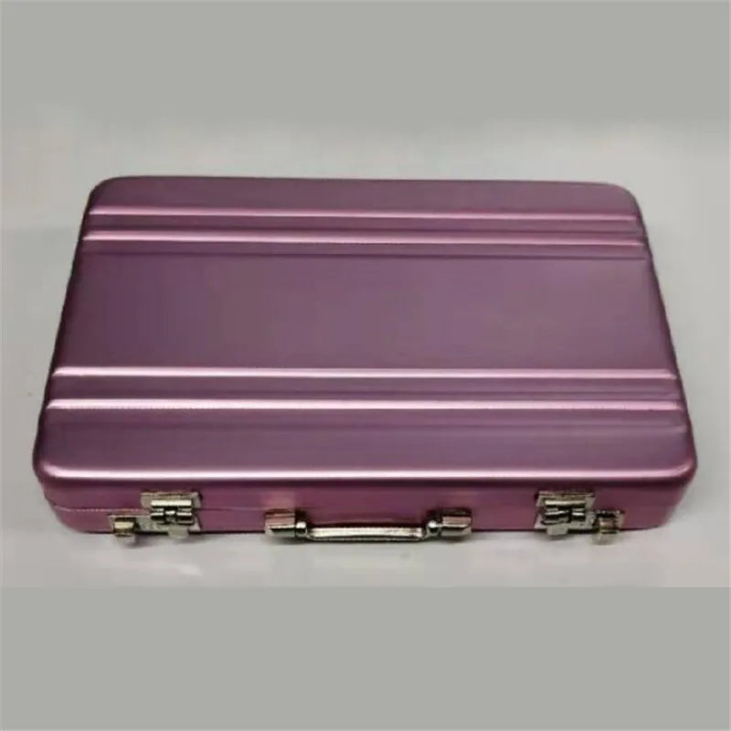 Aluminum Storage Box — Mini Business Card & Credit Card Holder, Rectangle Jewelry Case Organizer