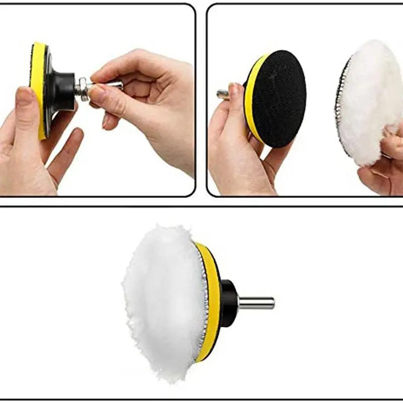 Universal Car Polish Pad 3/4inch - Soft Wool Machine Waxing Polisher for Car Body Polishing - M10/M14 Cleaning Discs Accessories