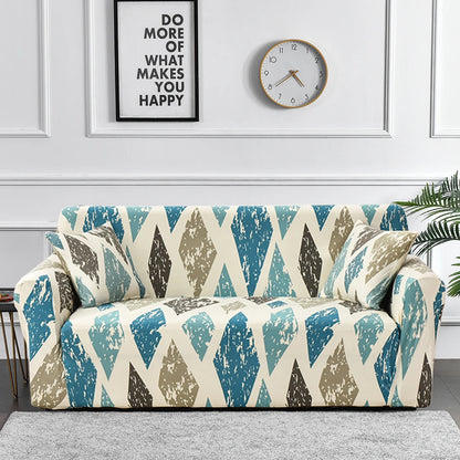 Stretch Sofa Cover - Printed Elastic Slipcover for L-Shaped Corner Couch, Living Room 1/2/3/4 Seat Protector